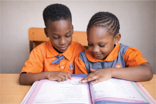 VGS students reading together in class